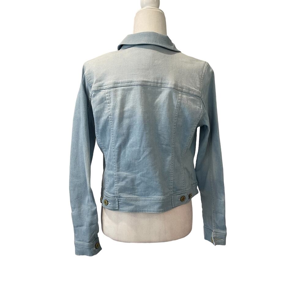 Isaac Mizrahi Live! True Denim Classic Jean Jacket Bleached Indigo Size 4 - Picture 2 of 7